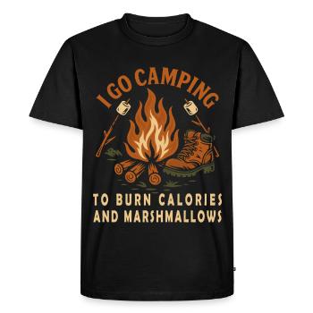 I Go Camping To Burn Calories Camper Van Adventure - Men's Premium Organic T-Shirt - black - Front - Nico (187cm)