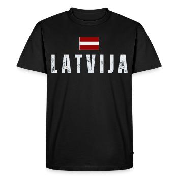 Flag of Latvia, Latvian patriot - Men's Premium Organic T-Shirt - black - Front - Nico (187cm)