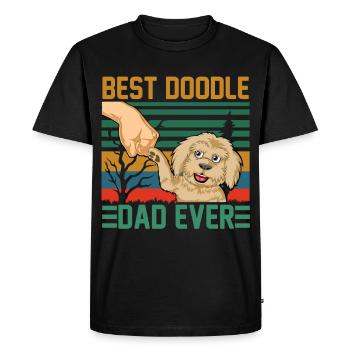 Meilleur Doodle Dad Ever Drôle Dog Lover Design - T-shirt Premium bio Homme - noir - Devant - Nico (187cm)