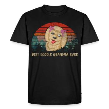 Meilleure grand-mère Doodle de tous les temps avec des arcs roses - T-shirt Premium bio Homme - noir - Devant - Nico (187cm)
