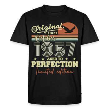 1957 Octobre 1957 anniversaire octobre 1957 - T-shirt Premium bio Homme - noir - Devant - Nico (187cm)