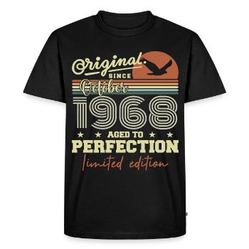 1968 Octobre 1968 anniversaire octobre 1968 - T-shirt Premium bio Homme - noir - Devant - Nico (187cm)