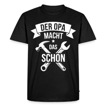 Idée cadeau grand-père Amateur Réparateur Artisan - T-shirt Premium bio Homme - noir - Devant - Nico (187cm)