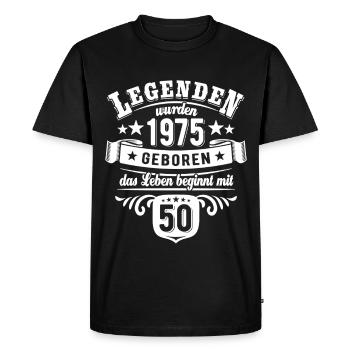 Legends were born in 1975 - 50th birthday - Men's Premium Organic T-Shirt - black - Front - Nico (187cm)
