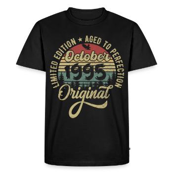 october 1995 anniversary october 1995 october - Men's Premium Organic T-Shirt - black - Front - Nico (187cm)