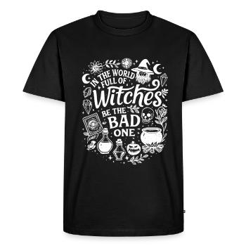 Soyez la mauvaise sorcière - T-shirt Premium bio Homme - noir - Devant - Nico (187cm)