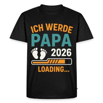 Father-to-be I WILL BE A DAD 2026 Funny - Men's Premium Organic T-Shirt - black - Front - Nico (187cm)