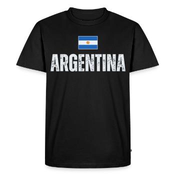 Fierté argentine, j’adore l’Argentine - T-shirt Premium bio Homme - noir - Devant - Nico (187cm)
