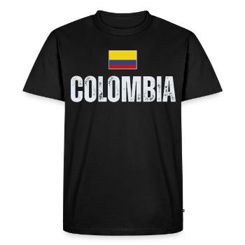 Drapeau de la Colombie, j’aime la Colombie - T-shirt Premium bio Homme - noir - Devant - Nico (187cm)