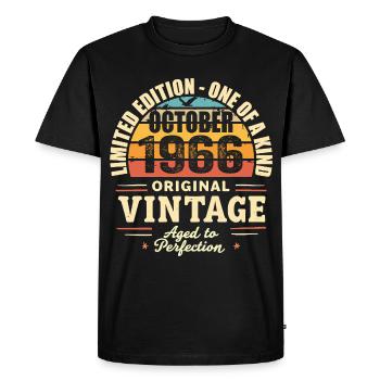 Retro October 1966 - birthday october 1966 - Men's Premium Organic T-Shirt - black - Front - Nico (187cm)