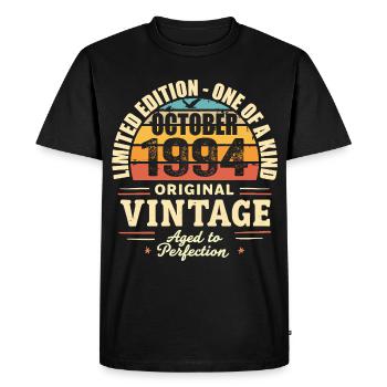 Retro October 1994 - birthday october 1994 - Men's Premium Organic T-Shirt - black - Front - Nico (187cm)