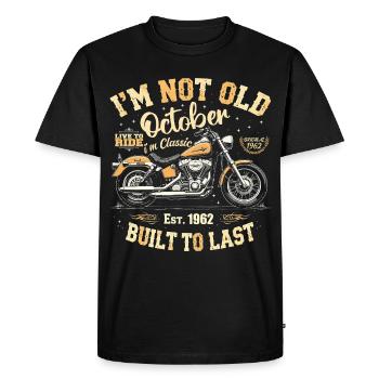 Birthday October 1962 Anniversary October 1962 - Men's Premium Organic T-Shirt - black - Front - Nico (187cm)