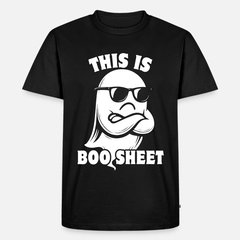 Halloween Geist - This is Boo Sheet - Männer Premium Bio T-Shirt - Schwarz
