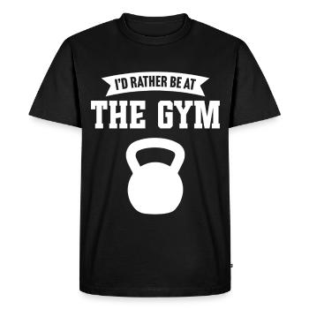 Je préfère être à la salle de sport - T-shirt Premium bio Homme - noir - Devant - Nico (187cm)