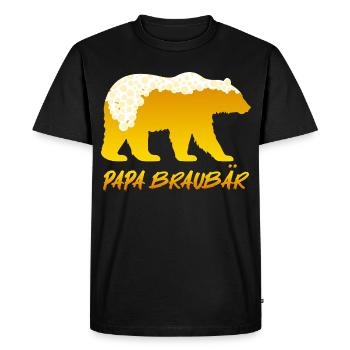 Bientôt PAPA OURS BRUN Père OURS BRUN Paternité Drôle - T-shirt Premium bio Homme - noir - Devant - Nico (187cm)