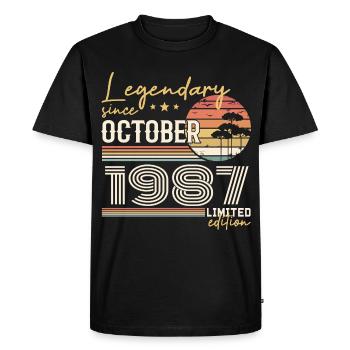October 1987 Gift - Awesome Since October 1987 - Men's Premium Organic T-Shirt - black - Front - Nico (187cm)
