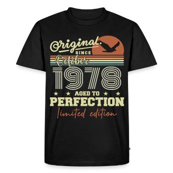 1978 Octobre 1978 anniversaire octobre 1978 - T-shirt Premium bio Homme - noir - Devant - Nico (187cm)