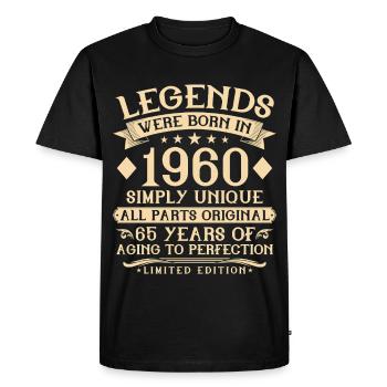 65th birthday born in 1960 - 65 years - Men's Premium Organic T-Shirt - black - Front - Nico (187cm)