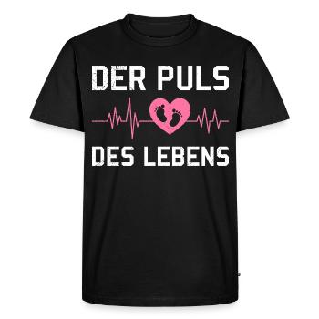 Future maman LE POULS DE LA VIE Drôle - T-shirt Premium bio Homme - noir - Devant - Nico (187cm)