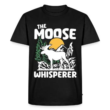 Conception de silhouette de la nature de l’orignal - T-shirt Premium bio Homme - noir - Devant - Nico (187cm)