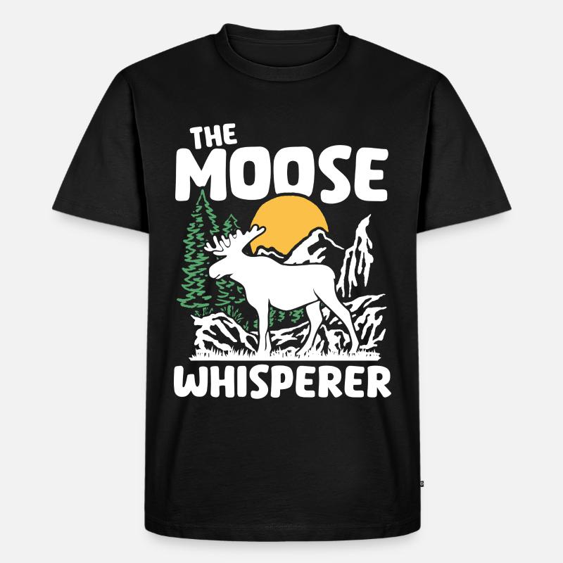 Moose Nature Silhouette Design - Männer Premium Bio T-Shirt - Schwarz
