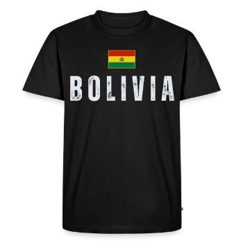 Drapeau bolivien, fabriqué en Bolivie - T-shirt Premium bio Homme - noir - Devant - Nico (187cm)
