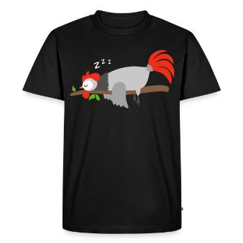 Good Night Rooster Design Shirt - Men's Premium Organic T-Shirt - black - Front - Nico (187cm)