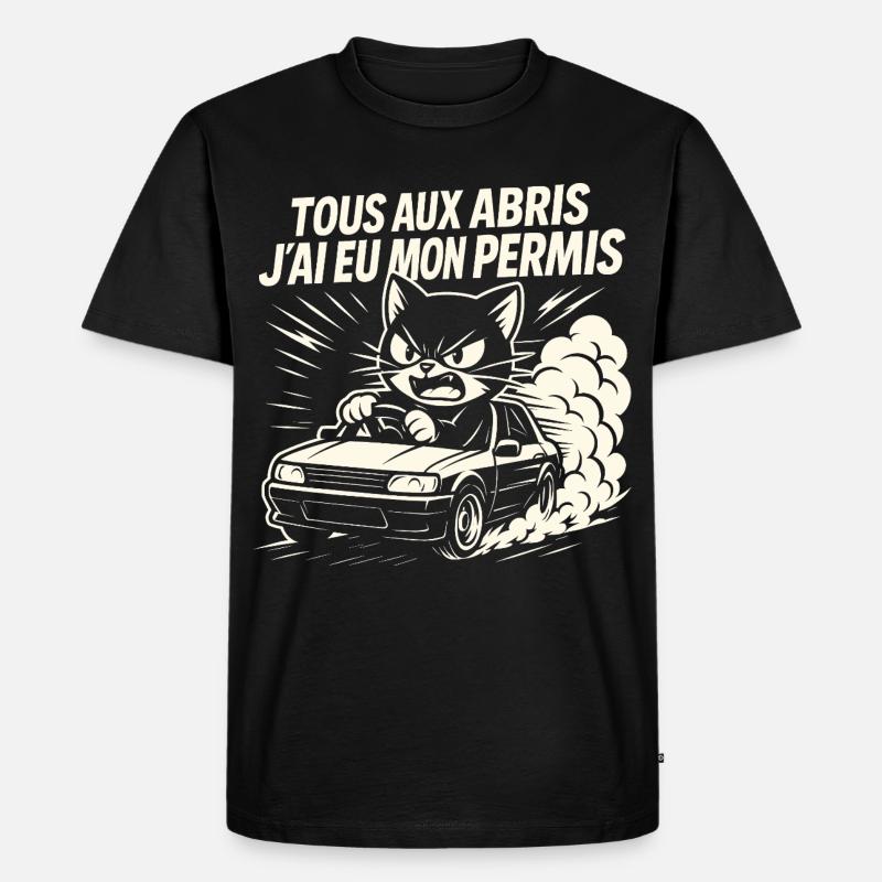 Fahrer Geschenk Führerschein - Männer Premium Bio T-Shirt - Schwarz