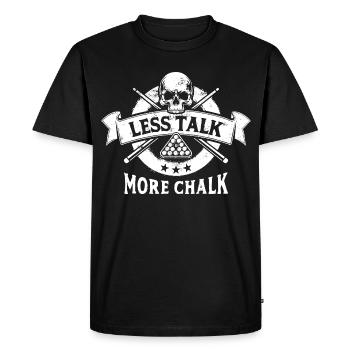 Moins de paroles, plus de craie. Proverbe de billard, cadeau - T-shirt Premium bio Homme - noir - Devant - Nico (187cm)