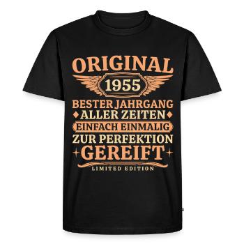 Original 1955 vintage - Vintage 70th birthday - Men's Premium Organic T-Shirt - black - Front - Nico (187cm)