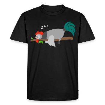 Coq Poulet Coq Poulets Coqs Pyjama T-shirt - T-shirt Premium bio Homme - noir - Devant - Nico (187cm)
