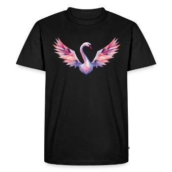 Geometric Swan with Gradient - Men's Premium Organic T-Shirt - black - Front - Nico (187cm)