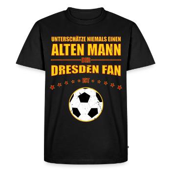 Old Man - Dresden Football Fan | Retro Vintage - Men's Premium Organic T-Shirt - black - Front - Nico (187cm)