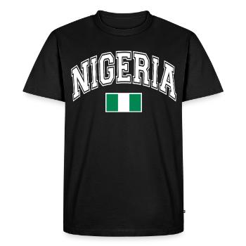 Drapeau du Nigéria - T-shirt Premium bio Homme - noir - Devant - Nico (187cm)
