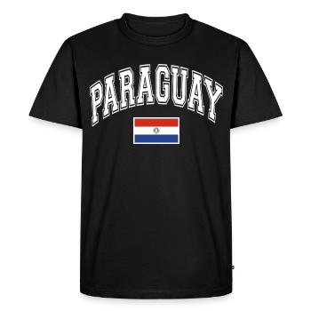 Paraguay Flag - Men's Premium Organic T-Shirt - black - Front - Nico (187cm)