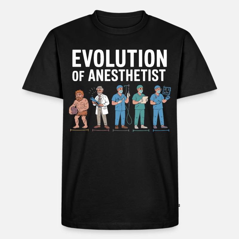 Evolution der Anästhesisten Illustration - Männer Premium Bio T-Shirt - Schwarz