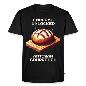 Endgame unlocked | Sourdough crafting - Men's Premium Organic T-Shirt - black - Front - Nico (187cm)
