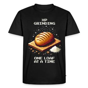 XP Grind: One loaf at a time | Baking bread - Men's Premium Organic T-Shirt - black - Front - Nico (187cm)