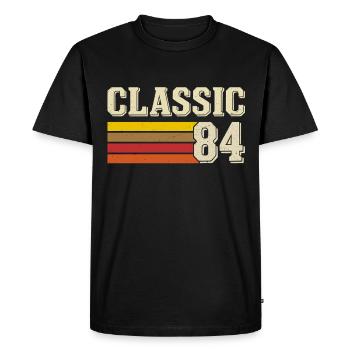 Retro Classic 84 – Born 1984 Vintage Birthday - Men's Premium Organic T-Shirt - black - Front - Nico (187cm)