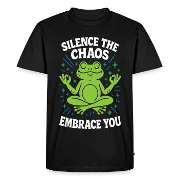 Faites taire le chaos qui vous entoure - T-shirt Premium bio Homme - noir - Devant - Nico (187cm)