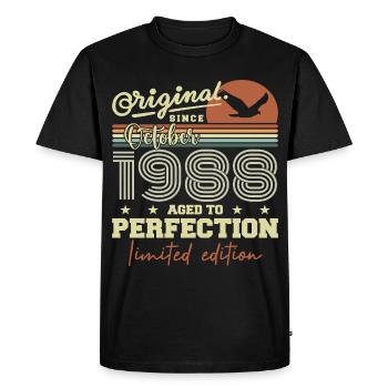 1988 Octobre 1988 anniversaire octobre 1988 - T-shirt Premium bio Homme - noir - Devant - Nico (187cm)