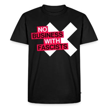 PAS D’AFFAIRES AVEC LES FASCISTES - T-shirt Premium bio Homme - noir - Devant - Nico (187cm)