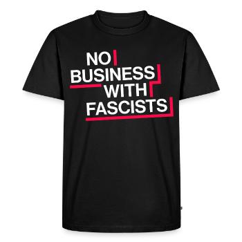 PAS D’AFFAIRES AVEC LES FASCISTES - T-shirt Premium bio Homme - noir - Devant - Nico (187cm)