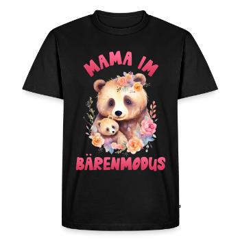 Future maman MAMAN EN MODE OURS Drôle - T-shirt Premium bio Homme - noir - Devant - Nico (187cm)