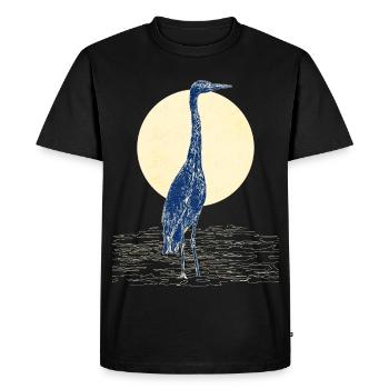HÉRON CENDRÉ - T-shirt Premium bio Homme - noir - Devant - Nico (187cm)