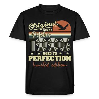 1996 October 1996 Birthday October 1996 - Men's Premium Organic T-Shirt - black - Front - Nico (187cm)