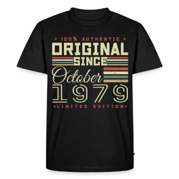 Legendary Since October 1979 | October 1979 - Men's Premium Organic T-Shirt - black - Front - Nico (187cm)