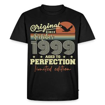 1999 Octobre 1999 anniversaire octobre 1999 - T-shirt Premium bio Homme - noir - Devant - Nico (187cm)