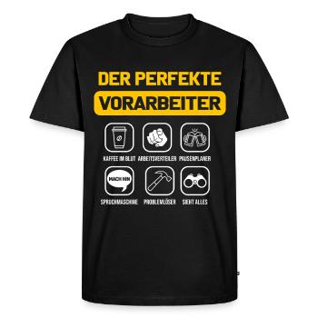 The Perfect Foreman Foreman Construction Site Construction - Men's Premium Organic T-Shirt - black - Front - Nico (187cm)