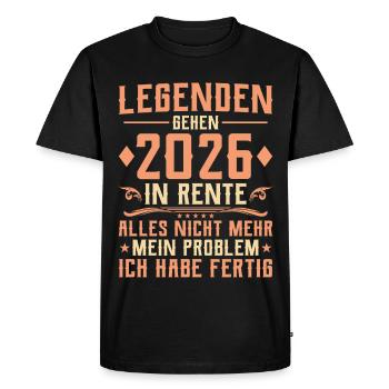 Legenden gehen 2026 in Rente - Abschied Kollege - Männer Premium Bio T-Shirt - Schwarz - Vorne - Nico (187cm)
